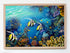 raw oak wood framed original painting great barrier reef angel fish wall art print